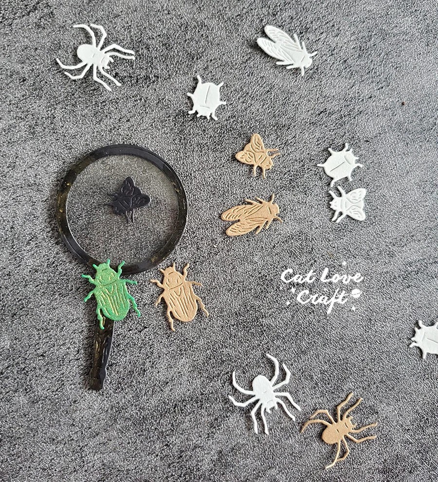 Catlove 곤충 돋보기 금속 절단 다이 스크랩북 스텐실 다이 컷 카드 만들기 공예 엠보싱 새로운 다이 2022