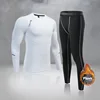 Men Boys Thermal Underwear Warm First Layer Sports Compression Fleece Rashgard Quick Dry Plush Skin Kids Long Johns Jogging Suit 4