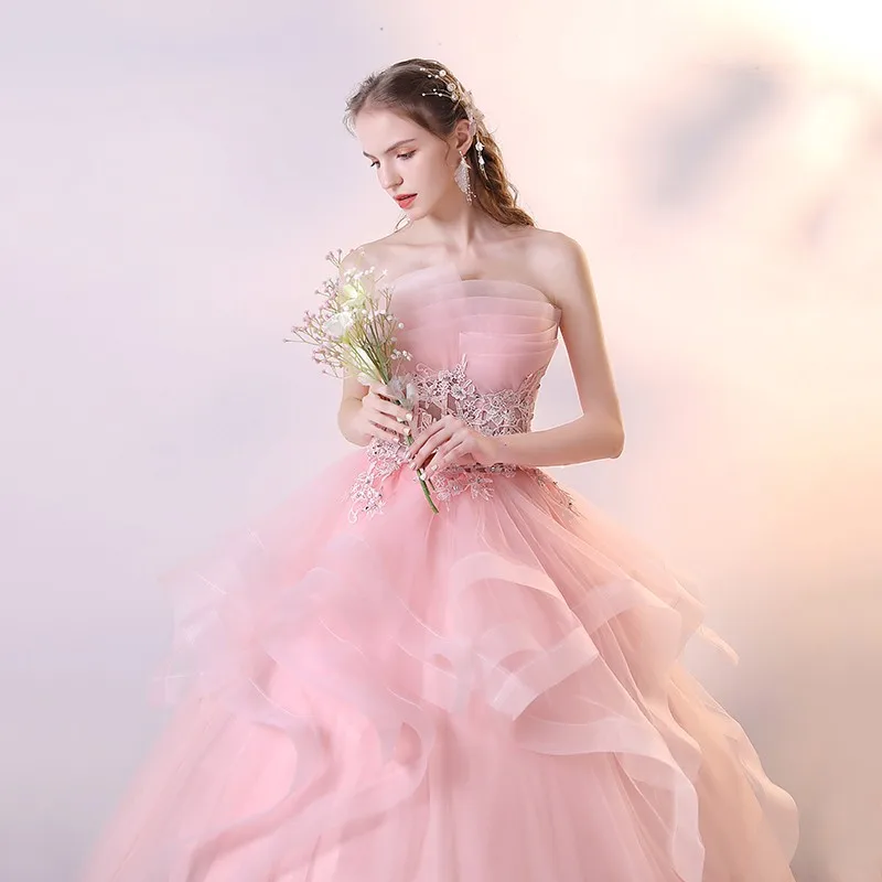 

New Vestidos Quinceanera Dresses Elegant Strapless Party Dress Real Photo Ball Gown Sweet Prom Gown Plus Size Robe De Bal