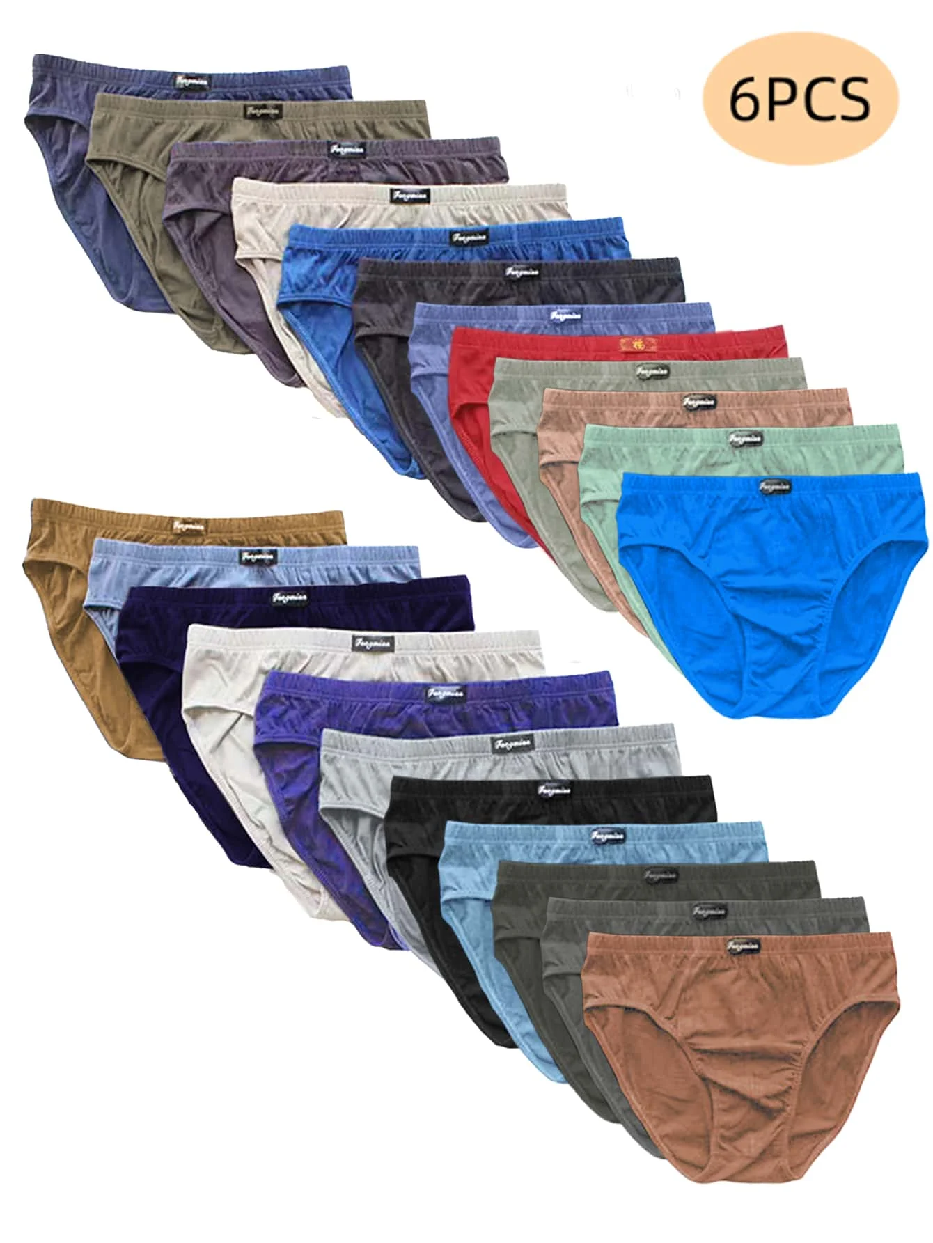 Mens Briefs 6pcs Random Cotton Plus Size 5XL/6XL Men's Breathable Solid Shorts