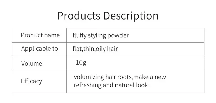 Description Picture 3 of item10ml Mattifying Powder Increases Hair Volume Captures Haircut Unisex Modeling Styling Fluffy Hair Powder Absorb Grease