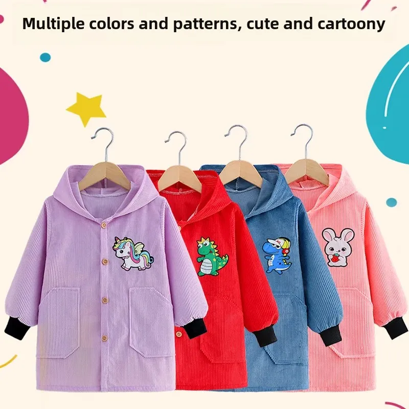 Long down Jacket Children's Outerwear over Knee Waterproof Dirty Proof Autumn Winter Unisex Baby Protective Clothing AE Stock