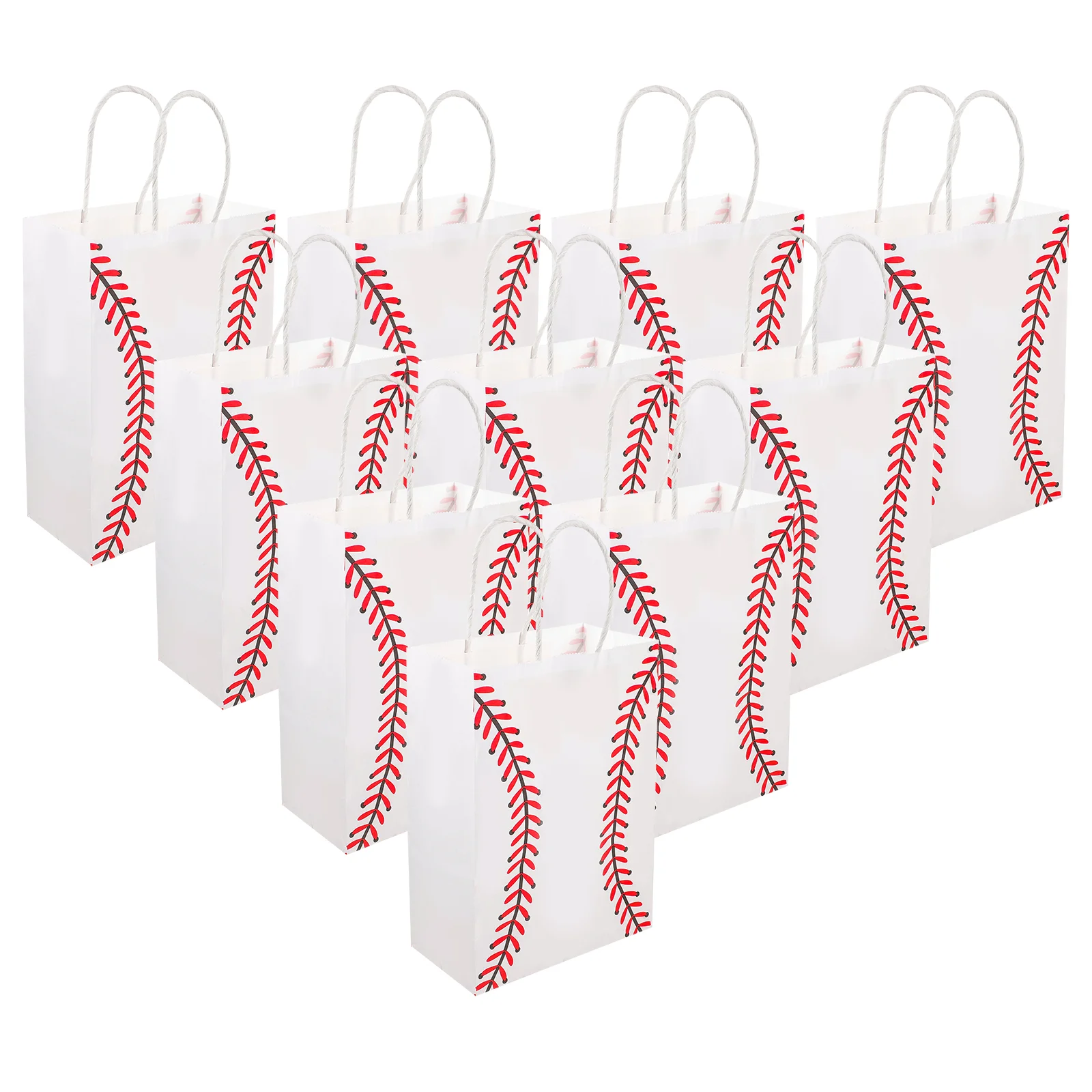 

12 Pcs Baseball Bag Small Gift Bags Favor Size with Handles Paper Goodie for Team Kraft
