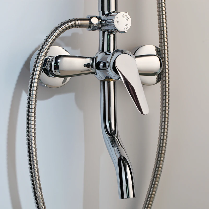 8 Inch Rainfall Shower Faucet Wall Mounted Bathroom Shower Set Adjust Height Handheld 3 Ways Mixer Faucet bathroom shower faucet set bathroom faucet