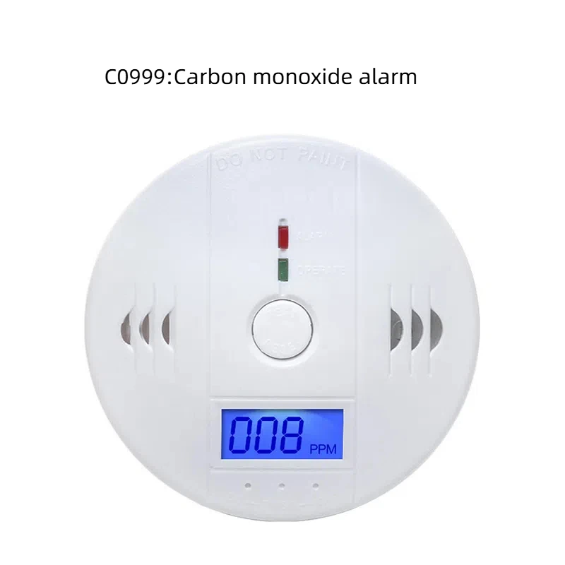 Carbon Monoxide Detector Independent CO Alarm Sensor 85dB High Sensitive LCD Photoelectric Display for Home Hotel