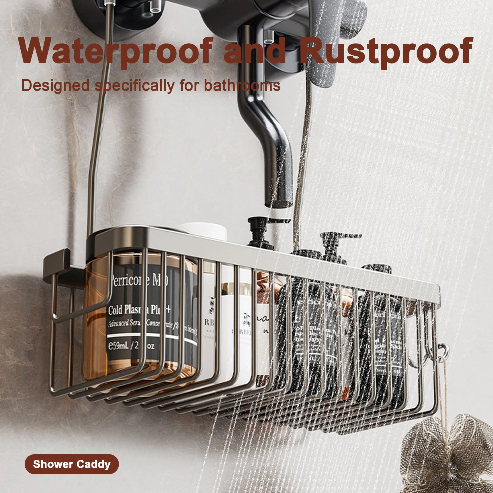 No-Drill Shower Storage Rack 6