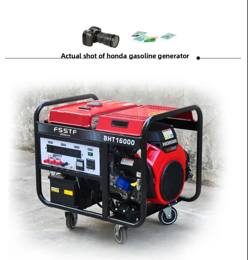 Small Household Gasoline Generator Set, 220V Single-phase 8KW, Electric Start, Customizable Power