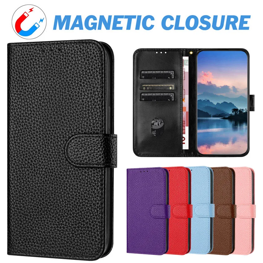 

Кожаный чехол-книжка с узором Личи для Samsung Galaxy A11 A21S A21 A31 A41 A51 A71 4G 5G A81 A91, чехол-книжка с отделением для карт