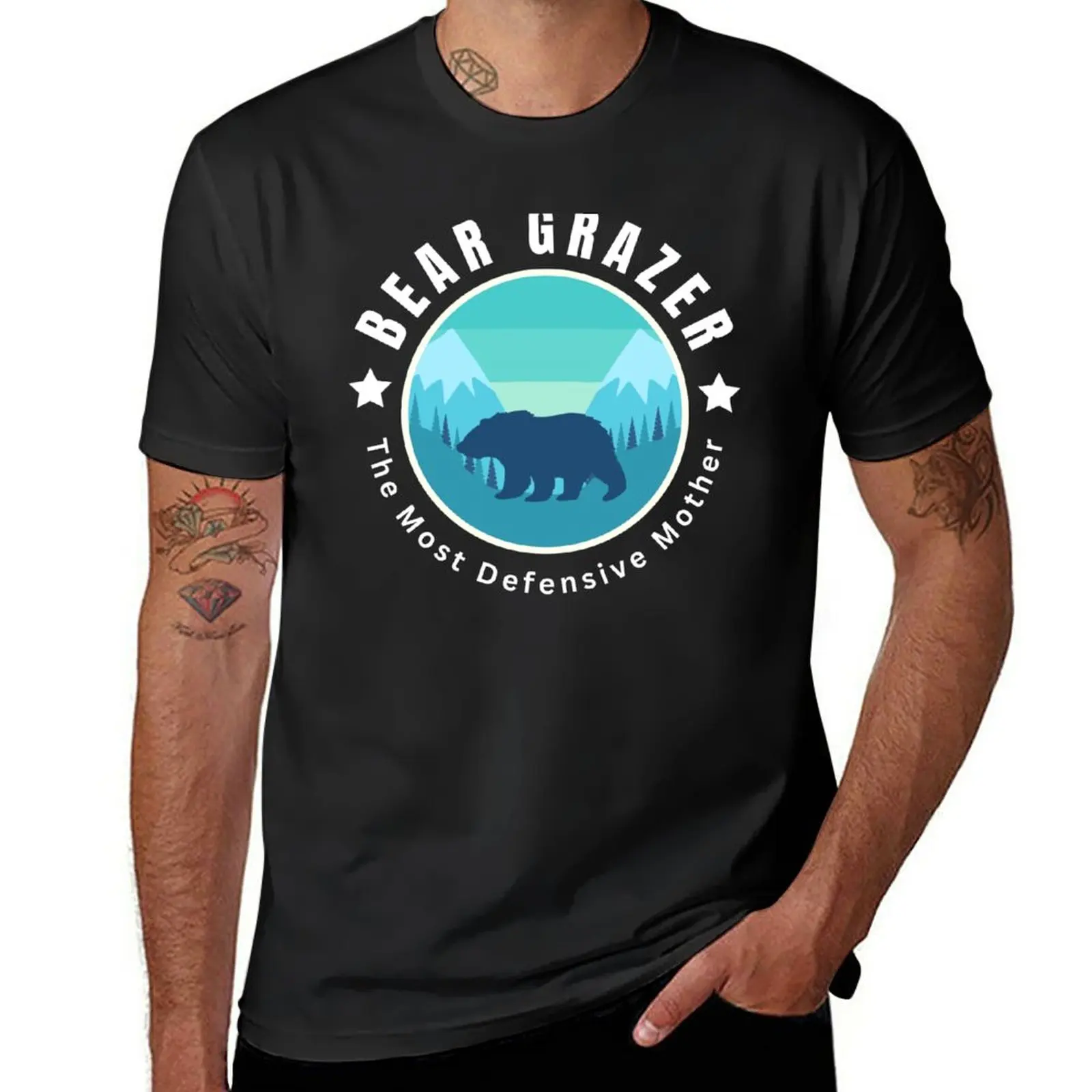 

New Bear Grazer The Most Defensive Mother T-Shirt Anime t-shirt black t shirts T-shirts for men cotton