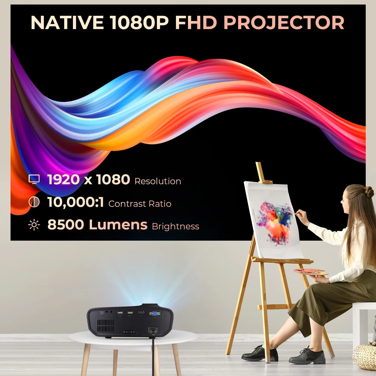 4k Proyector Portátil 1080p Full Hd Profesional 5g 8500lm