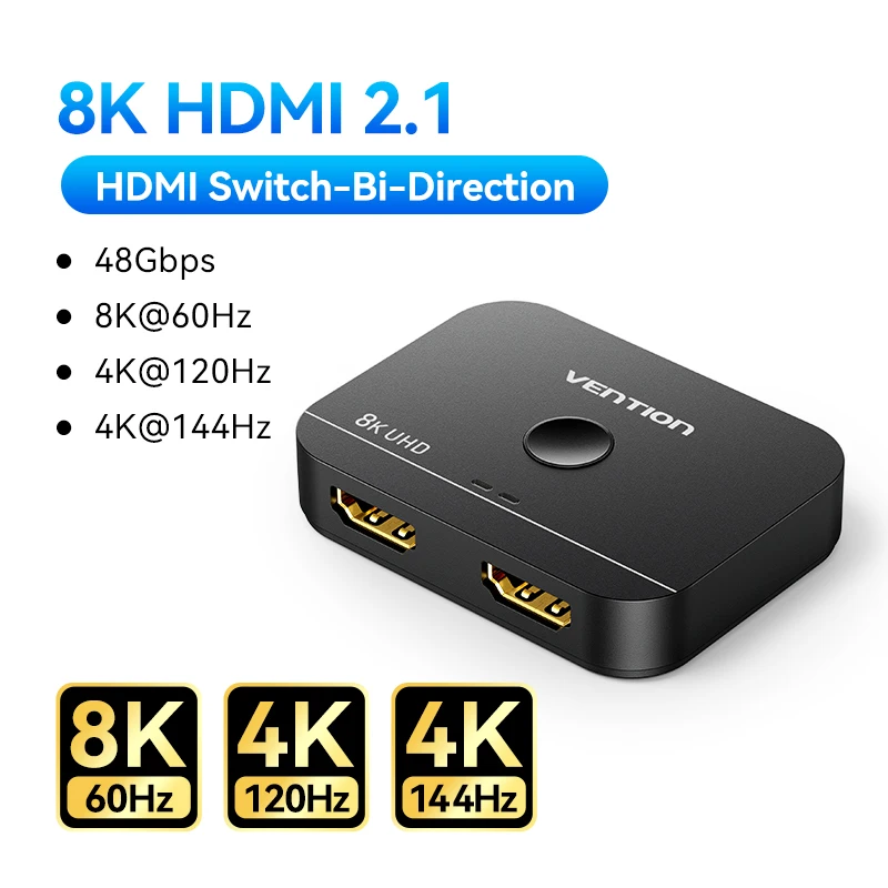 Vention 8K UHD Bi-Directional HDMI Switcher/Splitter
