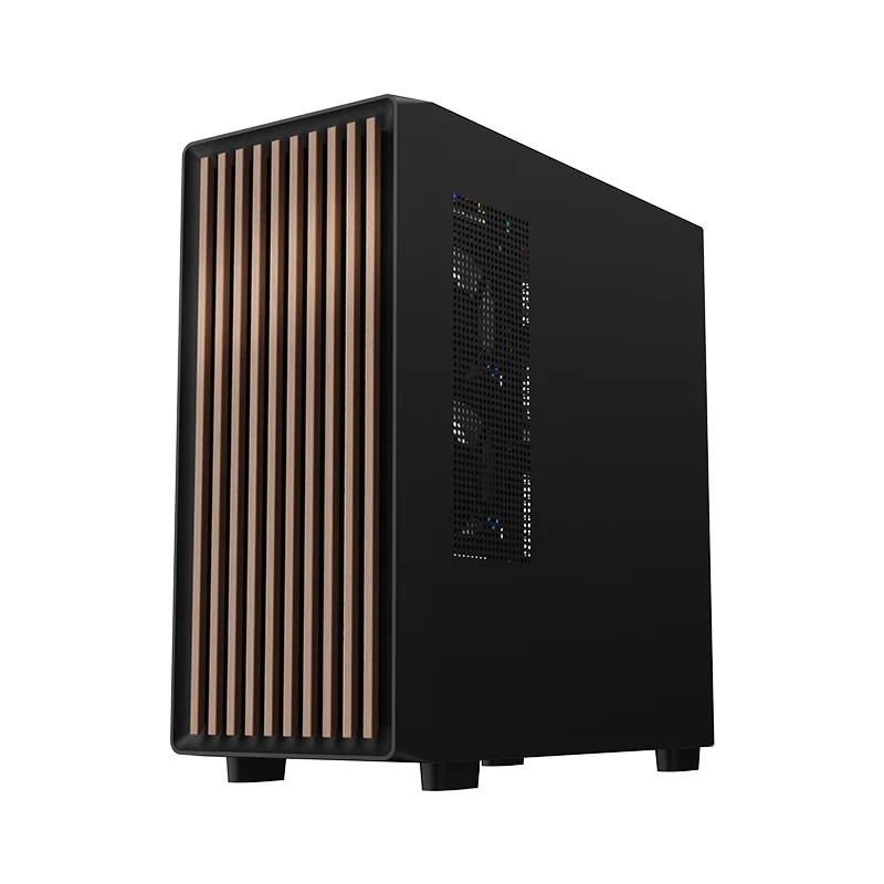WJCOOLMAN Craftsman Plus ATX MATX PC 케이스 유리 투명 나무 스트립 패널 게이머용 360 수냉 케이스