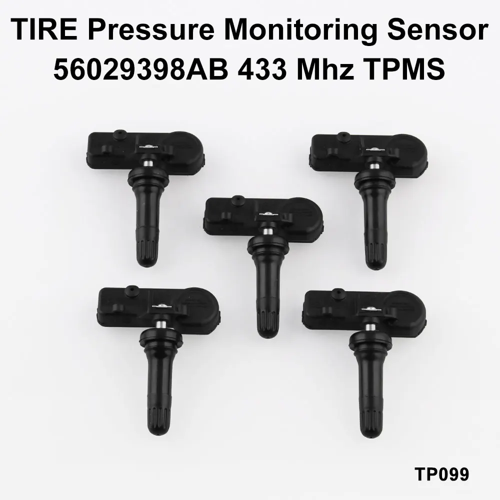 Sensor de presión de neumáticos TPMS, repuesto para Jeep Wrangler JK Chrysler Dodge Ram Charger (paquete de 5) 56029398AB