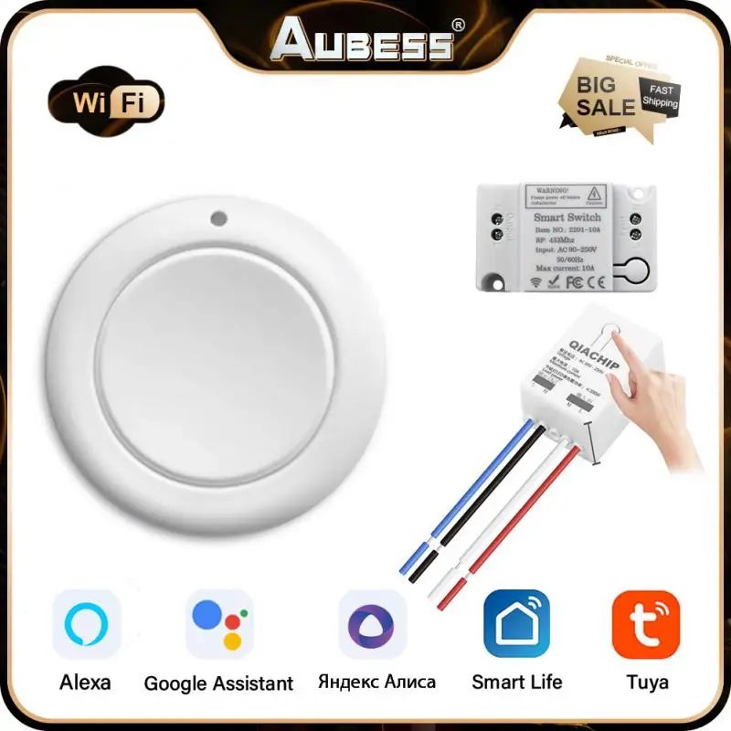 

WIFI Mini Switch Tuya Smart Life APP Push Button Light Switch RF 433Mhz Wall Panel DIY Relay Module Timer Google Home Alexa