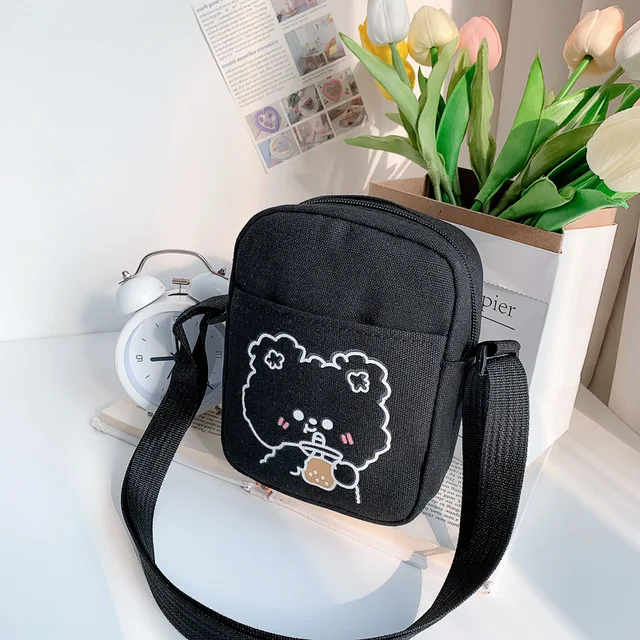 Bolso pequeño de lona para mujer, bandolera de viaje de gran capacidad, a la moda, para estudiante y chica