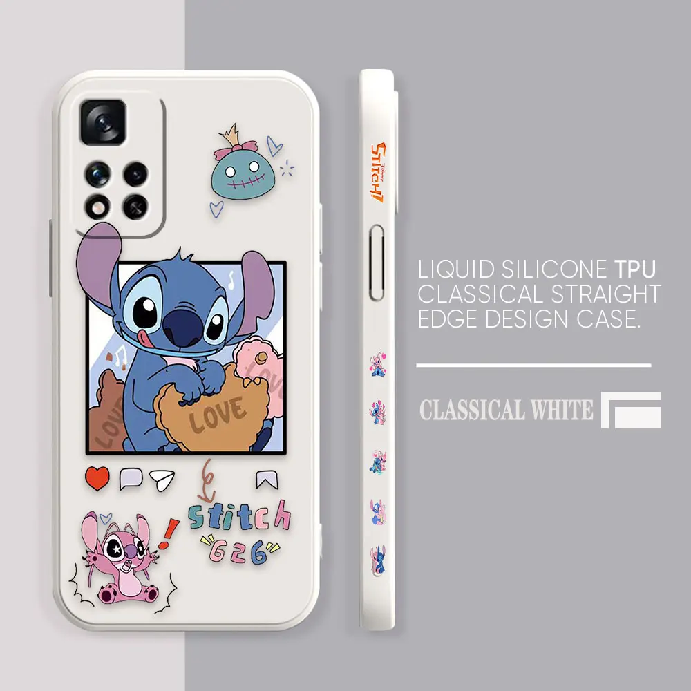 thumbnail image 1 of Case For Redmi Note 12 11 11T 11R 11E 10 9 8 7 7S PRO PLUS 4G 5G Simple Liquid silicone Case Cartoon Lilo & Stitch Angel, 1 of 5