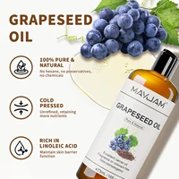 MAYJAM 473ml Carrier Oil Castor Vegetable Glycerin Grapeseed Jojoba Fractionated Coconut Body Oil for Skin Care Massage 3