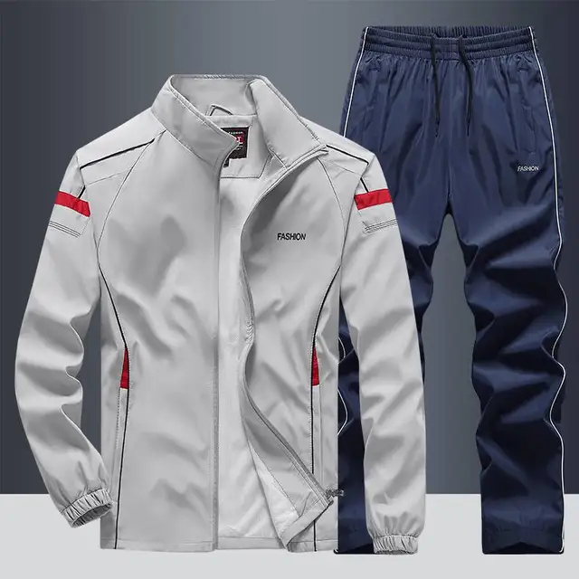 2025 décontracté coupe-vent ensembles de course vêtements de Sport hommes Jogging Sport veste + pantalon survêtement grande taille respirant vêtements d'entraînement 1