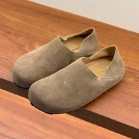 Mules en daim pour femme, chaussures simples, collection Printemps-Automne 2026, mules Baotou à enfiler pour l'extérieur 4