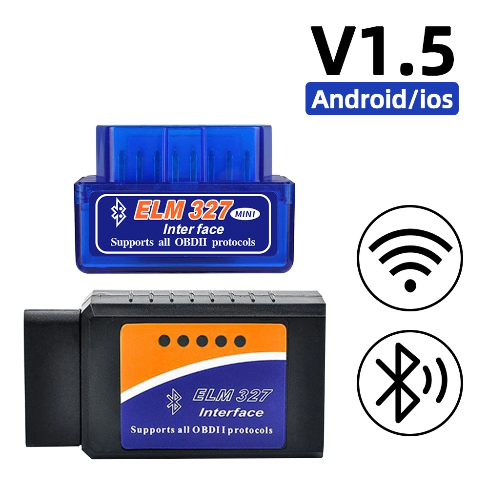  OBD2 Car Scanner Mini ELM327 Diagnostic Adapter Tester Wireless WIFI Bluetooth Car Diagnostic Tool Code Reader for Android IOS 