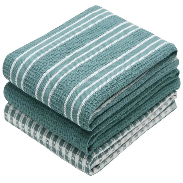 3-Pack 100% Cotton Waffle Weave Kitchen Dish Cloths – Ultra Soft, Absorbent & Quick-Drying Dish Towels for Household Use 1
