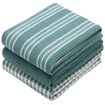 100% cotone Waffle Weave strofinacci da cucina, asciugapiatti assorbenti Ultra morbidi ad asciugatura rapida, asciugamani da tavola per la casa, confezione da 3 1
