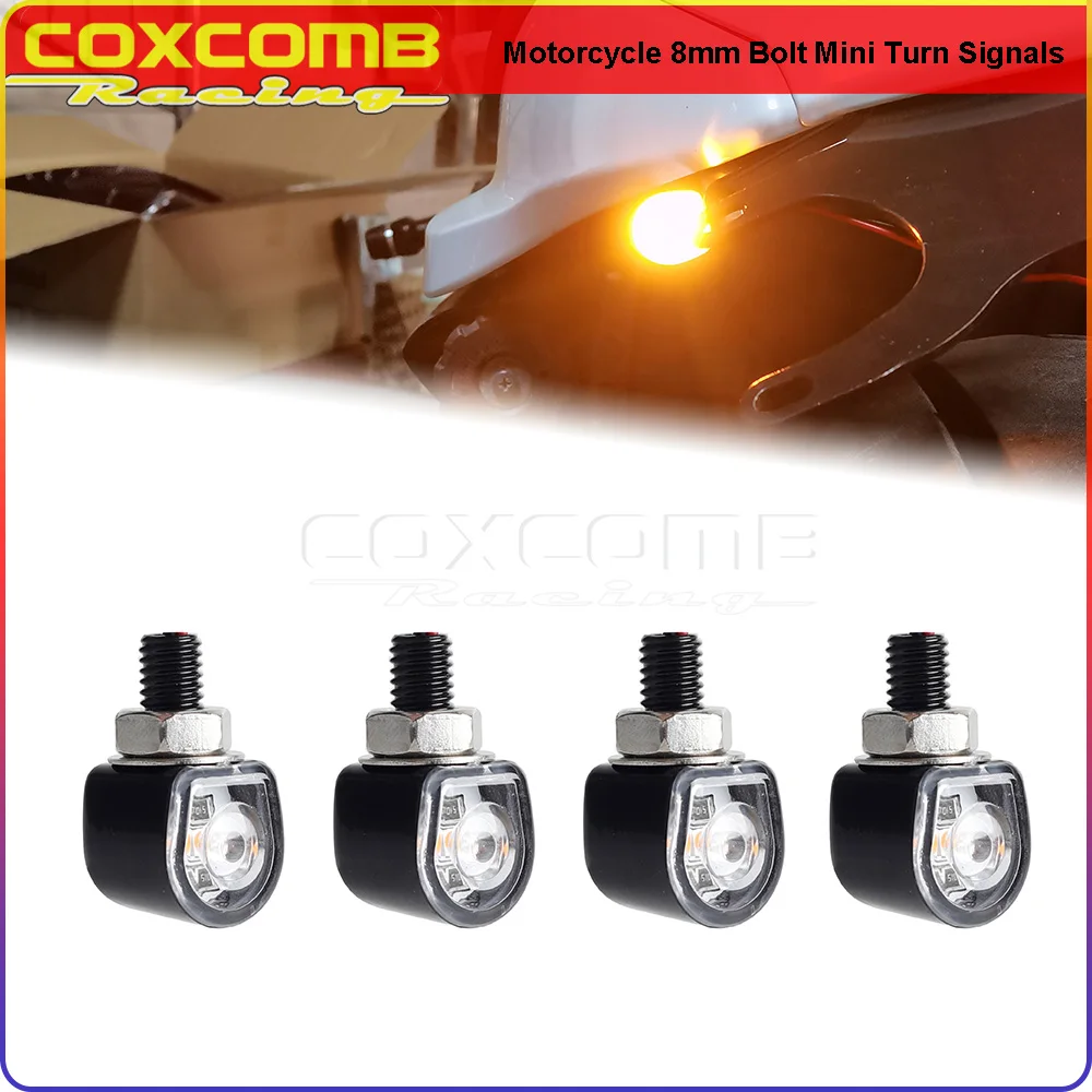 Anteriore E Posteriore Mini Led Indicatore Di Direzione Moto Dirt Bike Street Bike Lampeggiatore Lampeggiante Per Suzuki Kawasaki Honda Yamaha Scrambl