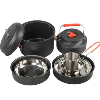 Camping Cooking Set Outdoor Lightweight Equipment Camping Cookware Kit For Traveling Trekking Hiking Supplies 1