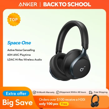 Soundcore by Anker Space One Active Noise Cancelling Headphones Wireless Bluetooth Headphones Wireless Bluetooth Headset