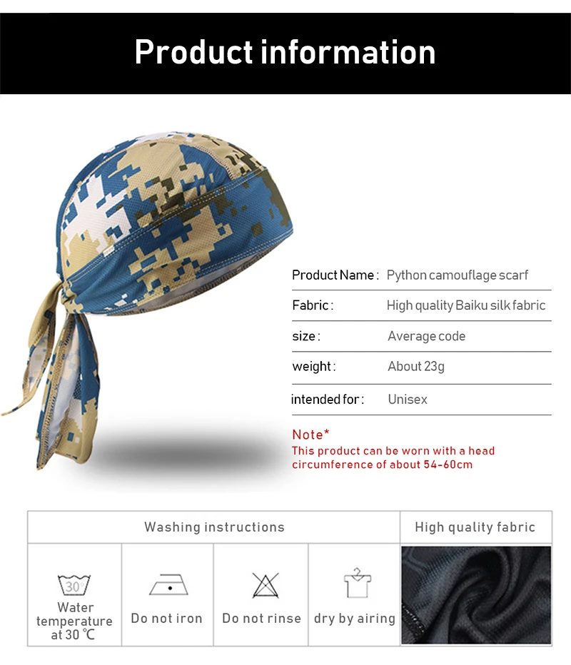 Quick- Pirate Caps Cycling Fishing Camping Bandanas Headscarf Bicycle Riding Windproof Headwear Caps Riding Equipment