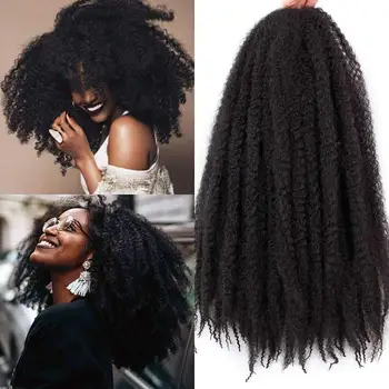 Wigundle Marley Hair For Braids Afro Kinky Marley Braid Hair Synthetic Bob Marley Ombre Braiding Hair Extensions Easy Braid 1