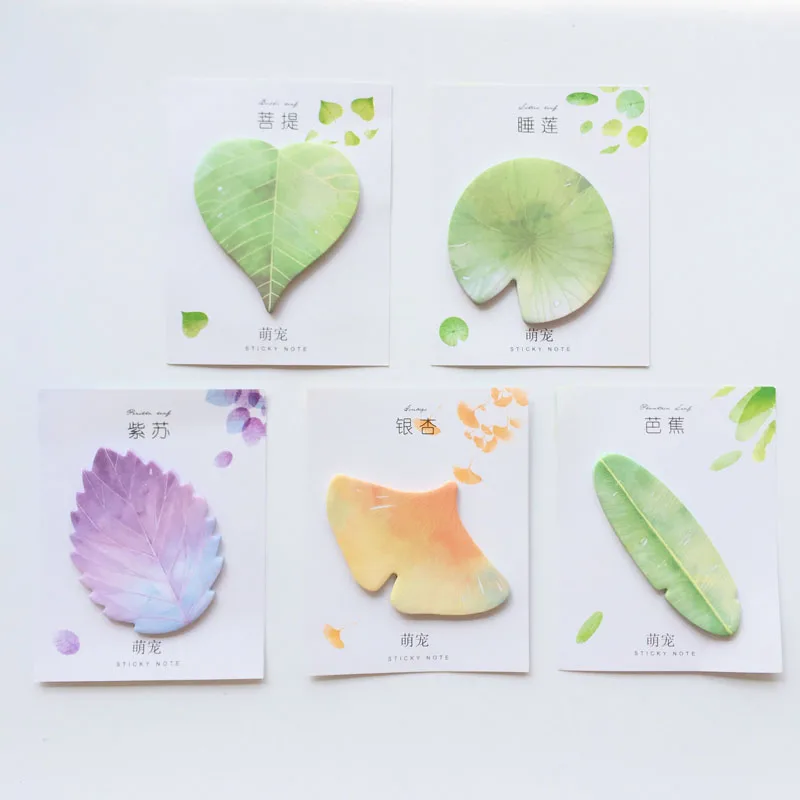 30 Pcs Leaf Sticky notes Planner to do list Planner Take notes messages memo pad Stationery office supplies 6