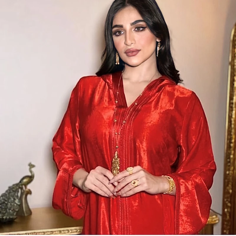 Islam Abaya Dress Turkey Hooded Long Sleeve Muslim Jalabiya Women Moroccan Kaftan Arabturkey Robe Indians Islam Ethnic Clothing