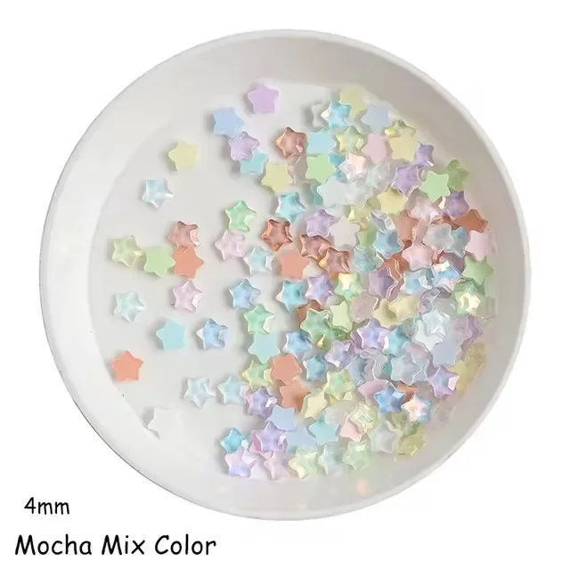 100 Piece 0.16 Inch Mini Mocha Star Rhinestones for Nail Art DIY Decoration