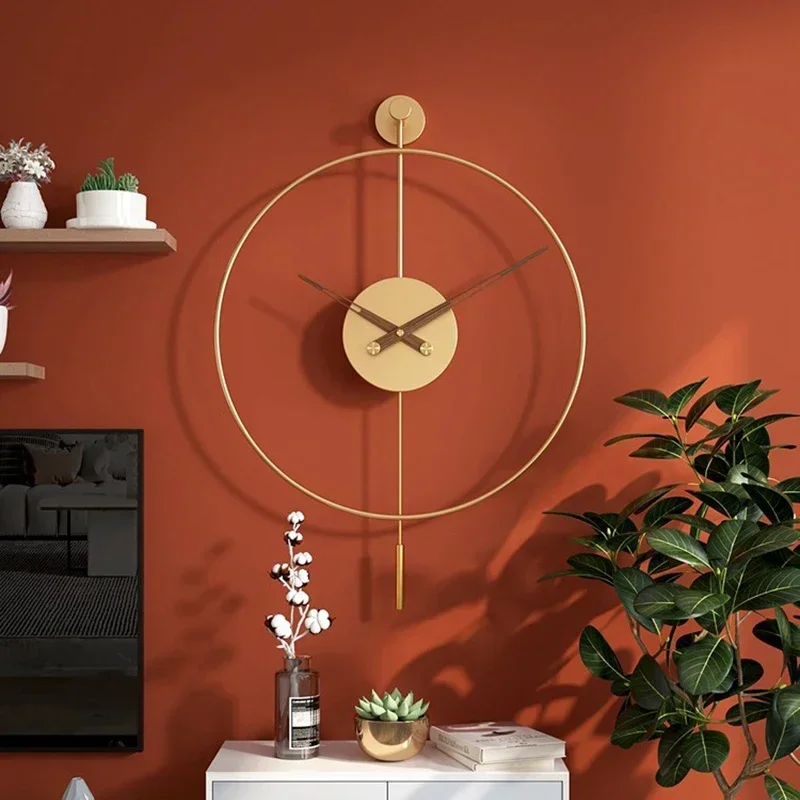 

Large Wall Clock Nordic Modern Design Spanish Home Living Room Decoration Mute Big Size Wall Clock Minimalism Watchs Crafts