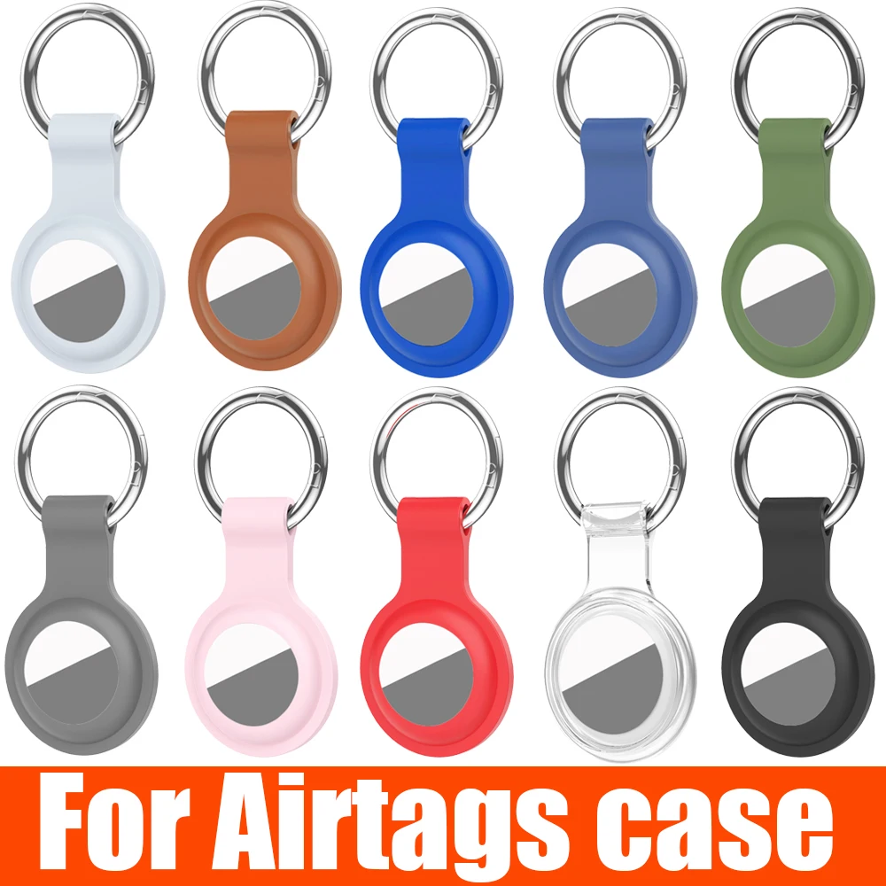 Silicone Airtag Case for Apple Airtags Cover Protective Shell Tracker Accessories Anti-scratch Sleeve Keychain