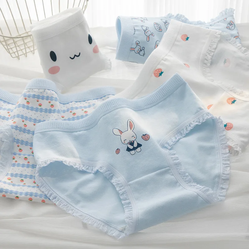 Cotton Strawberry Cute Rabbit Women's Panties Image 7