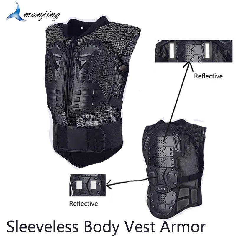 Sleeveless Motorcycle ATV Dirt Bike Body Back Armor Vest Motocross Roller Skating Spine Chest Protection Clothing