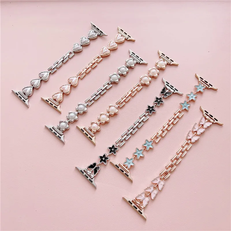 

Роскошный ремешок для часов, Ювелирное Украшение, 45 мм для Apple iwatch S8 ultra S7 6 5 4 3 2 1, умный сменный ремешок для часов 44 мм 42 мм 40 мм