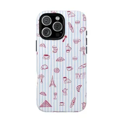 Elegant Red Accent Double - Layer Luxury Phone Case - iPhone 14 Plus (FLR - 298FLRG1A72)
