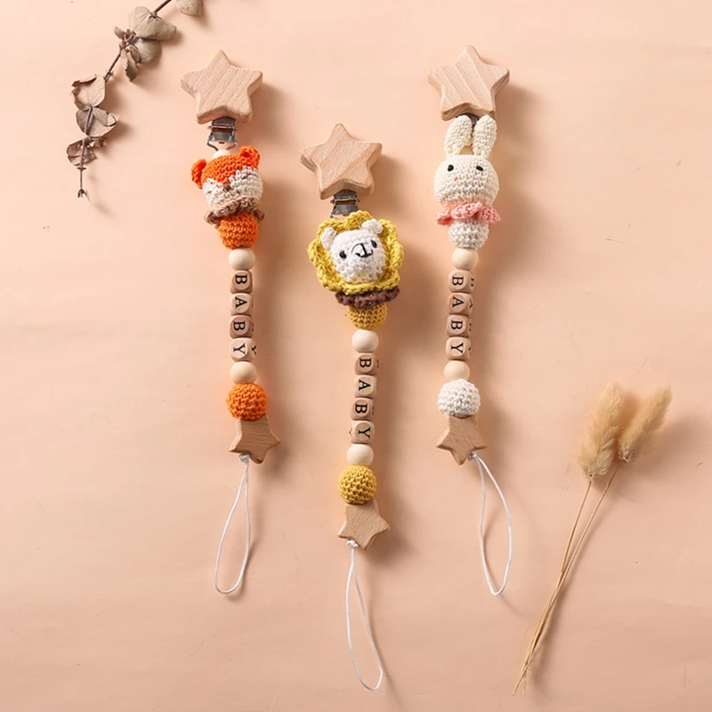 Personalized Name Baby Pacifier Clips Chains Teethers Dummy Nipple Holder Newborn Teething Toys