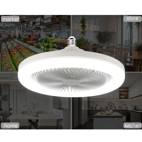 2-인-1 팬 램프 E27 LED 조명 30W 천장 팬 조명 밝기 조절 타이머 팬 2400 루멘, 홈 오피스 침실 주방 5