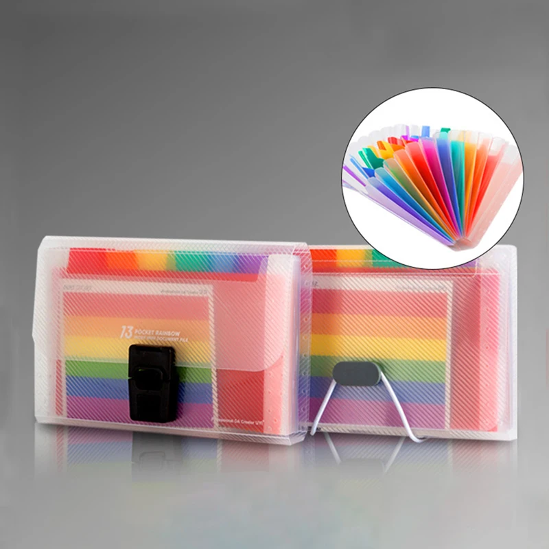 

A6 13 cells Portable File Folder Extension Wallet Bill Receipt File Organizer
