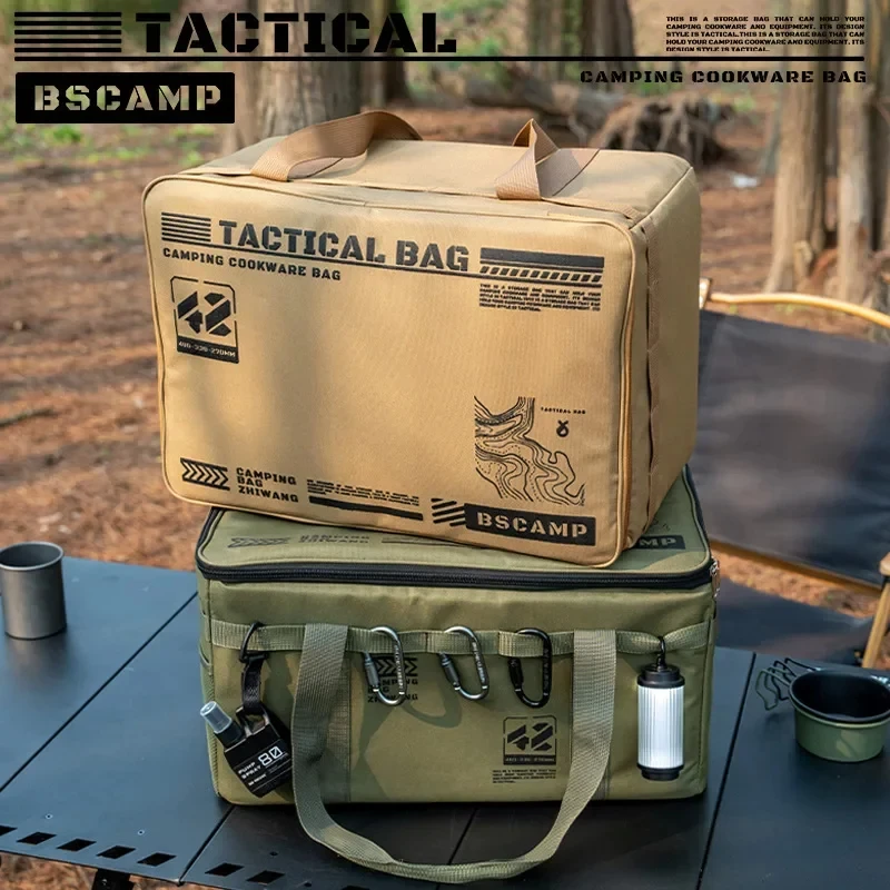 42L Tactical Camping Storage Bag Insulated Folding Box Waterproof Picnic Tableware Field Equipment Outdoor Gear Organizer