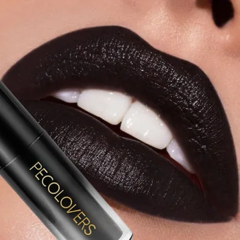 Waterproof Velvet Lipstick Lip Gloss Makeup Long Lasting Non-stick Cup Lip Tint Sexy Black Liquid Lip Stick