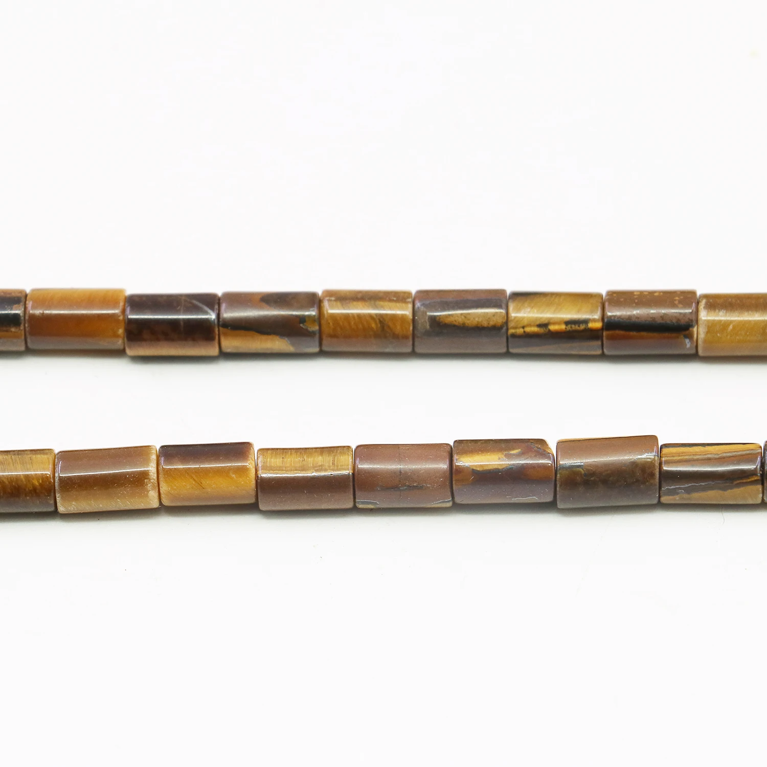 6x9mm Natural Tiger Eye Loose Round Tube Beads, Multi-colored Chalcedony Jade Gemstone Jewelry Necklaces/bracelets for Men/Women