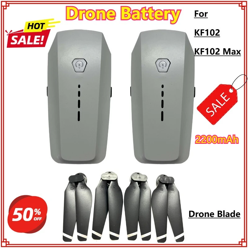 Batterie Drone 7.4V 2200mAh KF102/KF102 MAX - Lot 1 ou 2 avec Lames