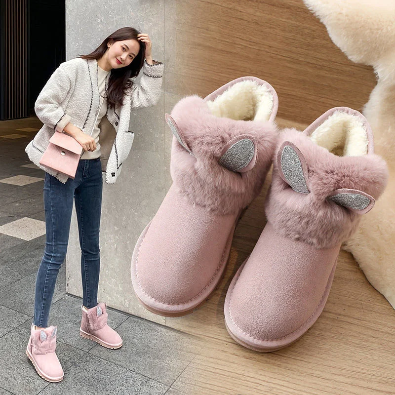 

Silver sequins hand custom velvet warm casual thick sole all-in-one fur boots big size women 35-40