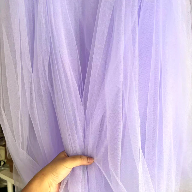Lilac and Yellow Soft Tulle Fabric for Creative DIY Projects and Elegant Decor