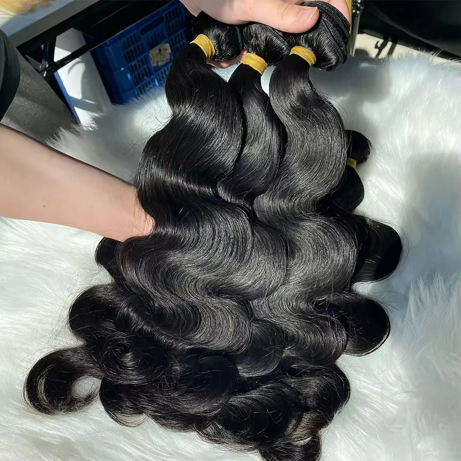 28 30 Inch Raw Brazilian Human Hair Bundles Body Wave Loose 3 4 Bundle Virgin Remy Hair Extension For Women Sew In Quick Weave 2